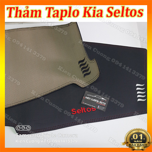 [ BẢO HÀNH 2 NĂM ] Thảm Taplo Kia Seltos 2020 Da Carbon hoặc Nhung Lông Cừu
