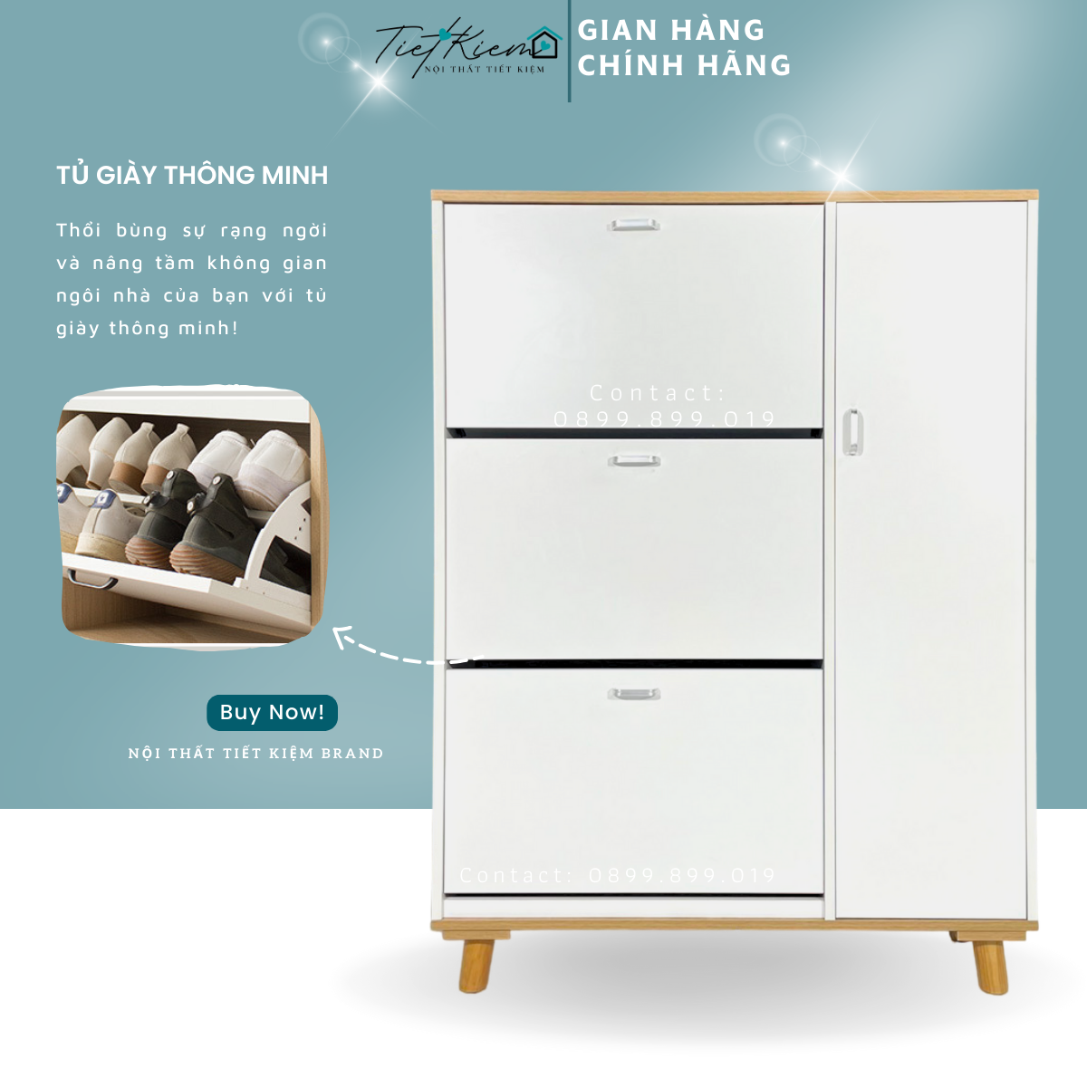 Tủ giày thông minh gỗ KG799