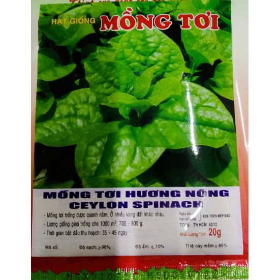 HẠT GIỐNG MỒNG TƠI XANH - GÓI 20 GRAM