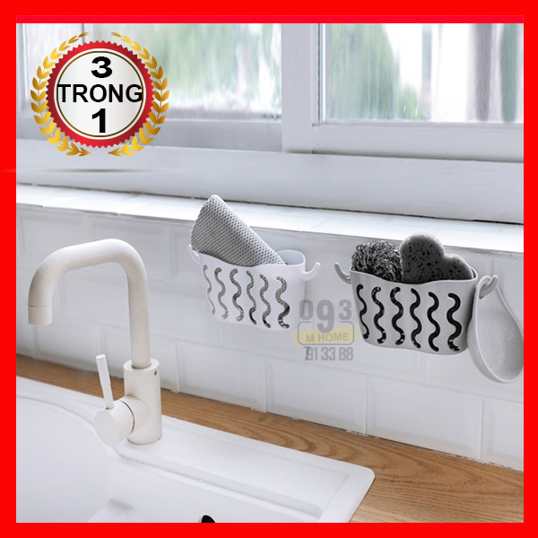 Wall-mounted Storage Rack Punch-free Suction Cup Storage Hanging Basket Faucet Sponge Hollow Drain Basketbr
