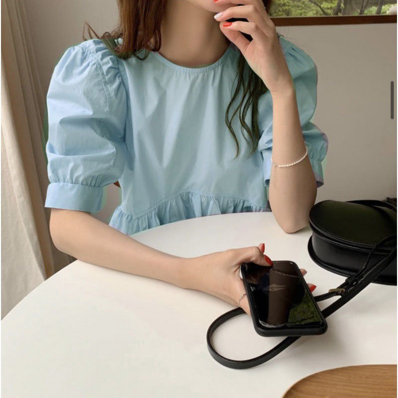 Áo peplum tay phồng xinh sắn