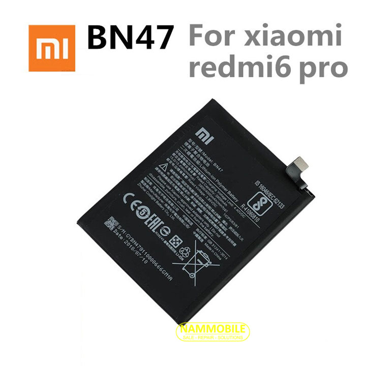 Original xiaomi redmi 6 pro, mi a2 lite bn47 3900mah battery