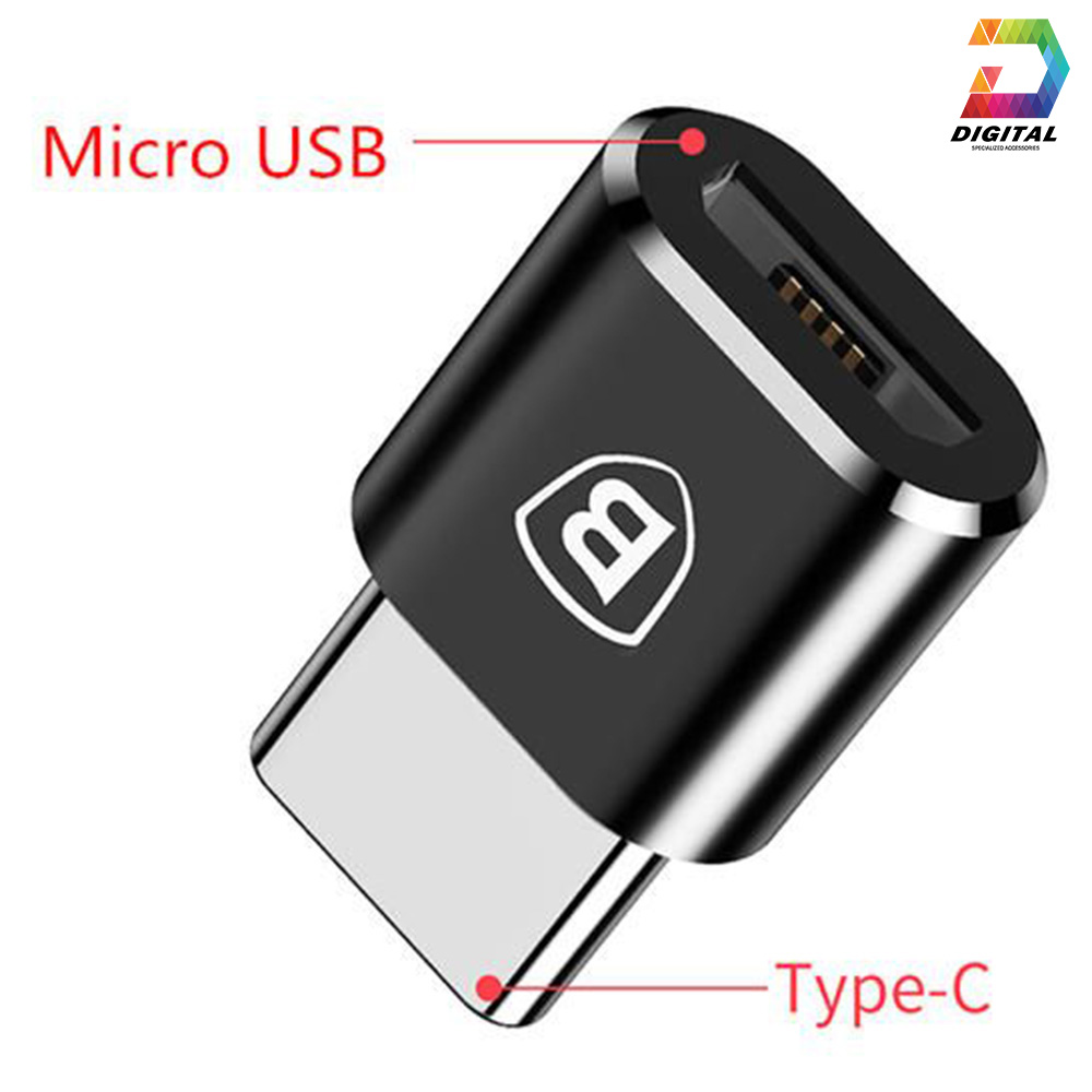 Đầu Chuyển Cổng Micro USB Sang Type C Chính Hãng Baseus