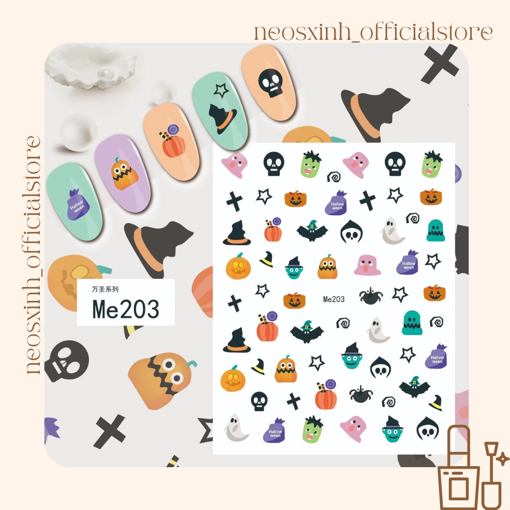 Sticker Dán Móng Tay Halloween - Hình Dán Móng - Neosxinh Nails