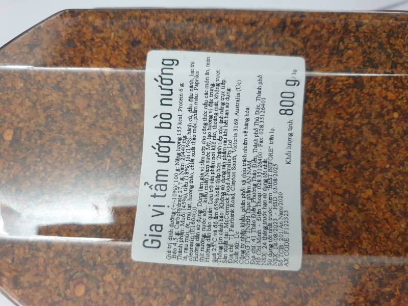 Gia Vị Tẩm Ướp Bò Nướng Mccormick (800g) nhập khẩu Úc