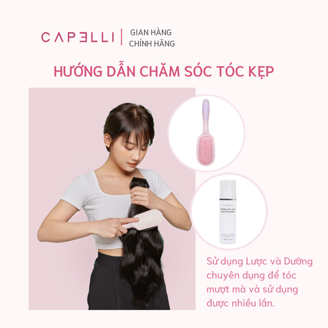 Tóc Kẹp U CAPELLI Dáng Xoăn Sóng Nước 45cm