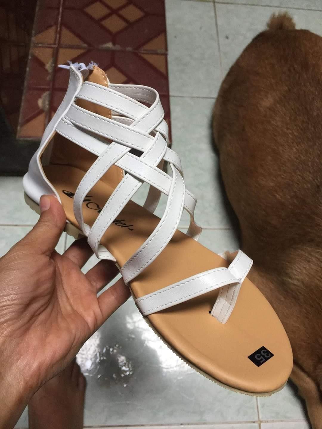 Giày sandal chiến binh dây kép đế bằng