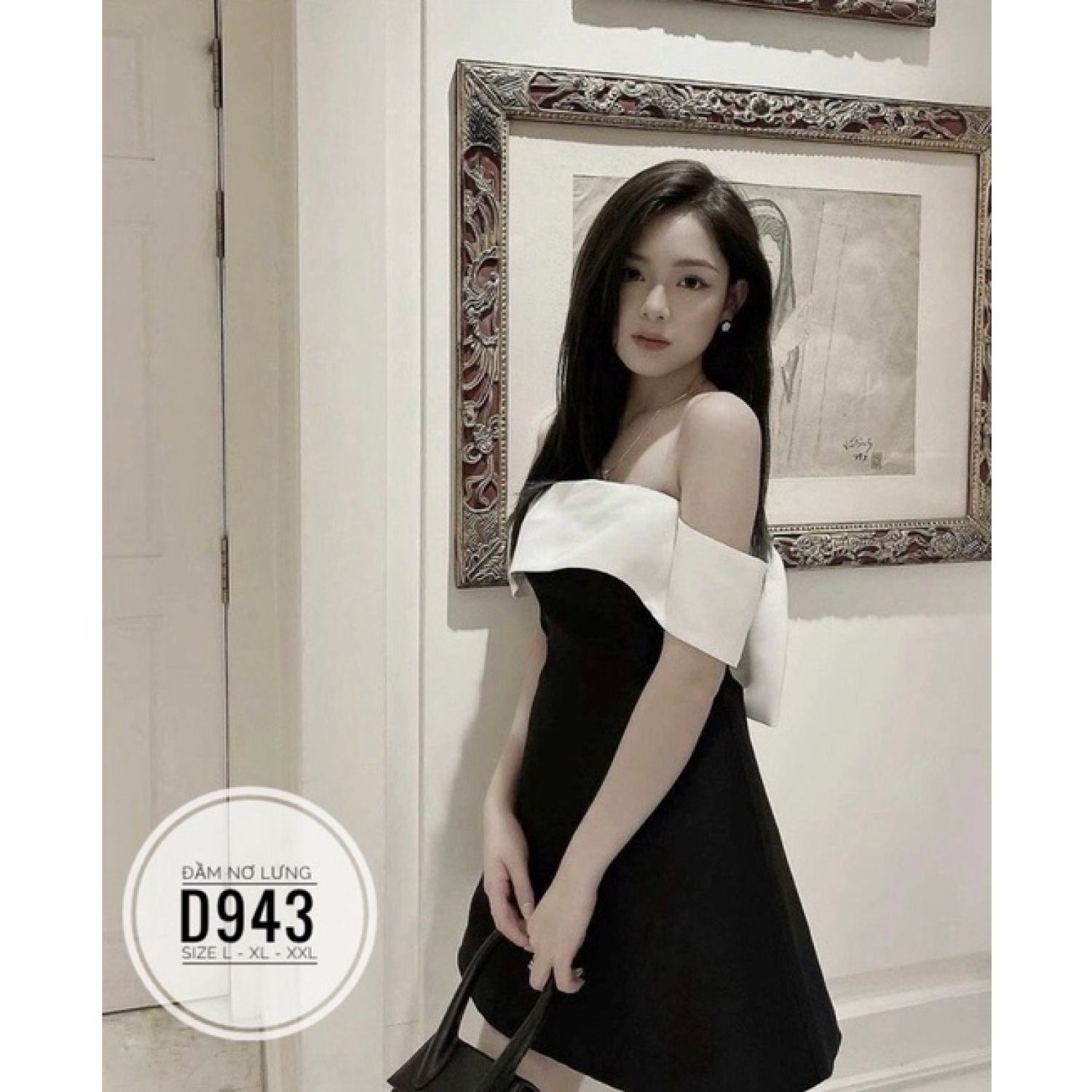 (60-90KG) MINSTORE Bigsize Đầm nơ lưng D943