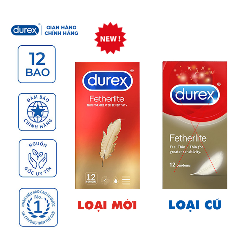 Bao Cao Su Durex Kingtex và Fetherlite Hộp 12 Cái