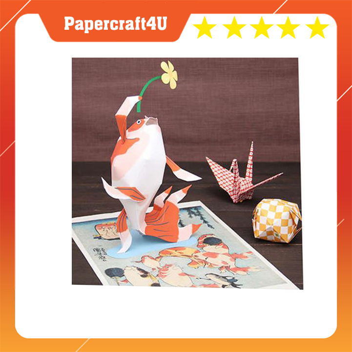 Mô hình giấy 3D động vật cute Cá Koi