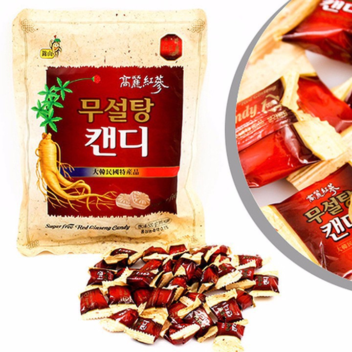 Bịch 500gr kẹo sâm không đường suger free Hàn Quốc🇰🇷, Date mới 24 tháng.