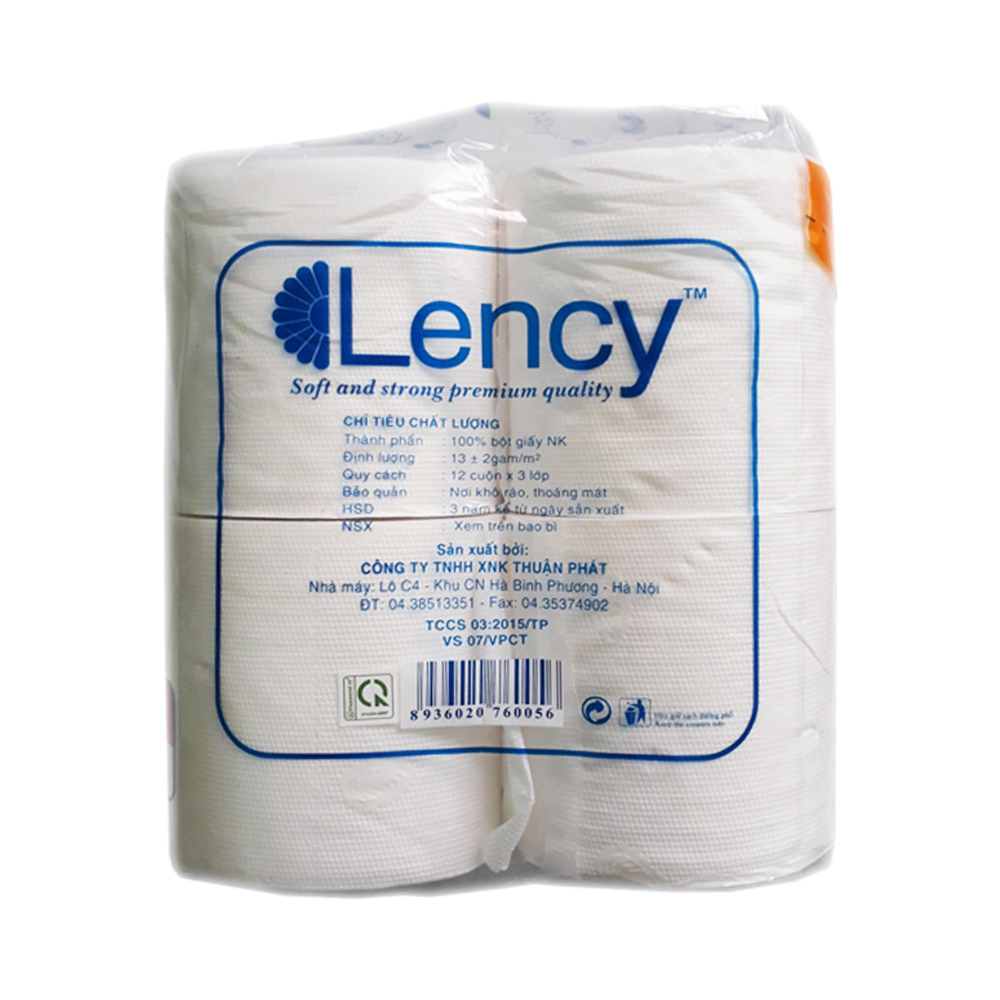 Giấy vệ sinh Lency 12 cuộn ( 3 lớp )