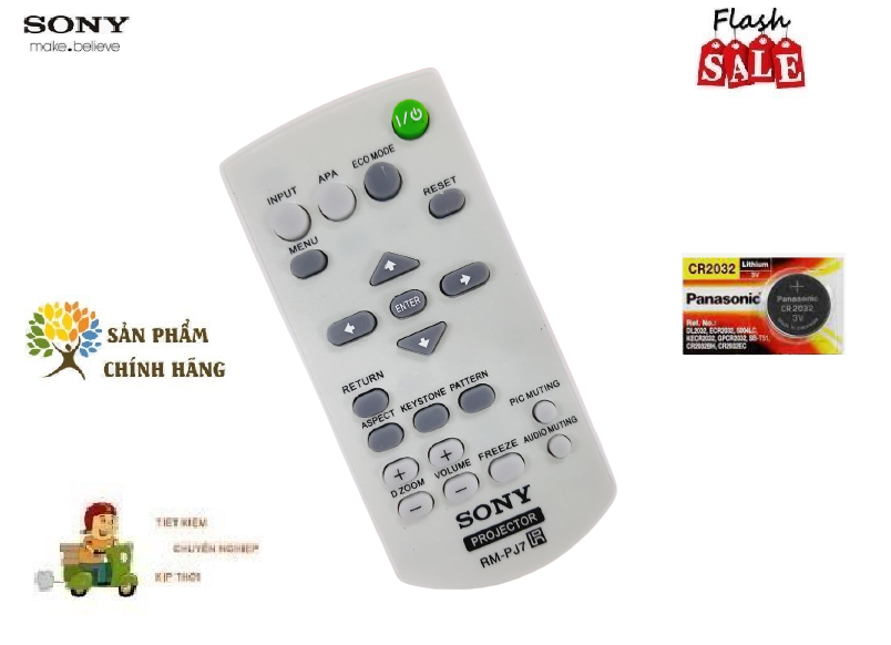 Remote Điều khiển máy chiếu Sony- Hàng chính hãng mới 100% Tặng kèm Pin