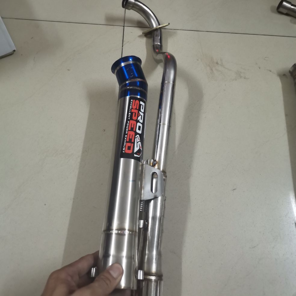 pô xe máy Wave rsx Wave s110 Wave 2017 2018 inox không nỉ cổ kong 2 khúc (có video)