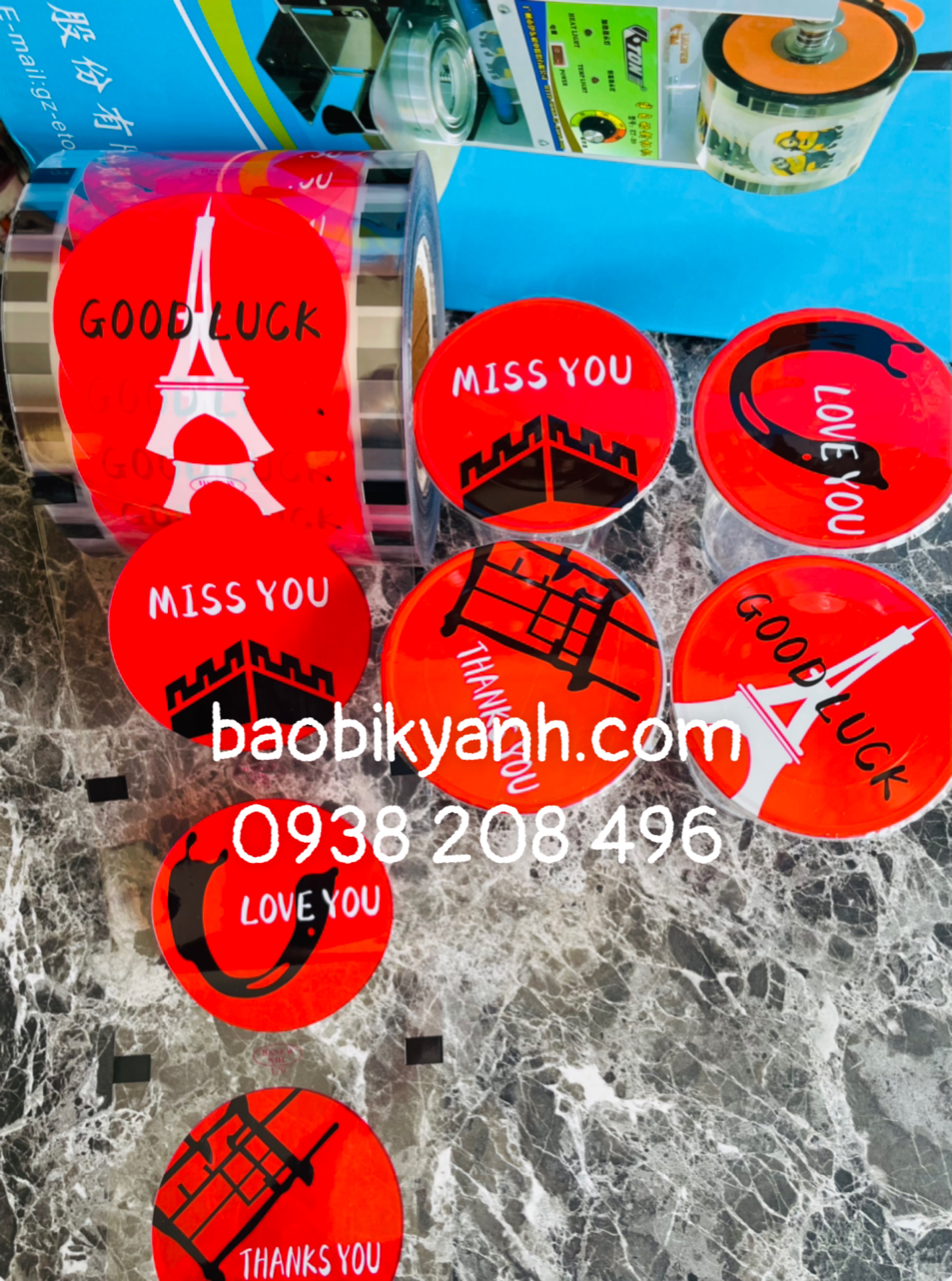 Cuộn màng ép ly 2400 hình/cuộn