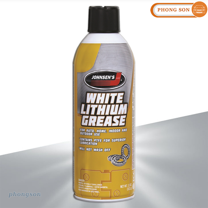 Chai xịt mỡ bôi trơn đa dụng Johnsen White Lithium Grease (mỡ bò nước Johnsen)