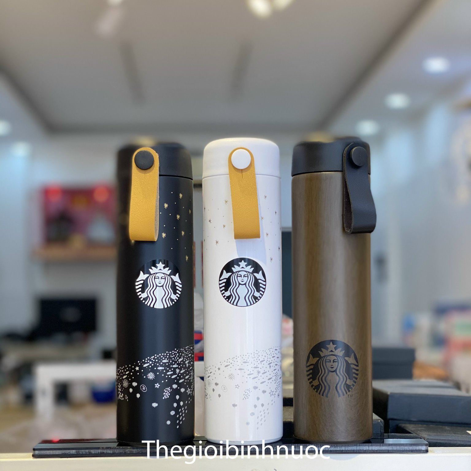 Bình Giữ Nhiệt Starbucks Gỗ, Hoa Và Chim 473ml B356