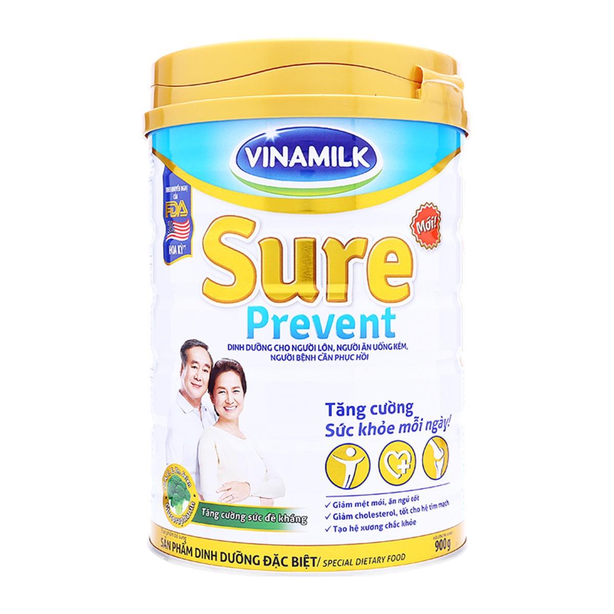 Bộ 2 lon Sữa Vinamilk Sure Prevent hộp 900g