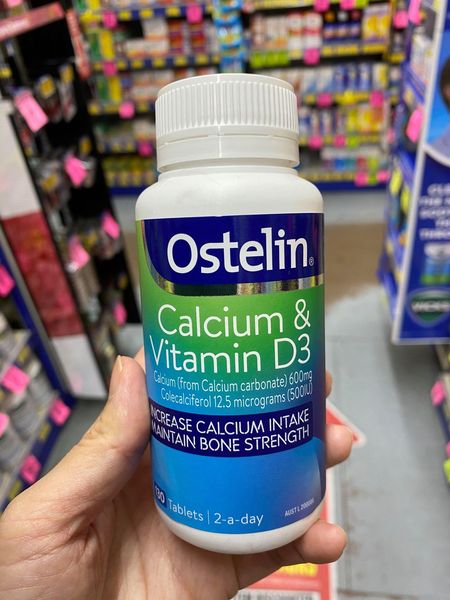 (Date 2025) Canxi cho bà bầu, Ostelin Calcium & Vitamin D3, 130 viên của Úc