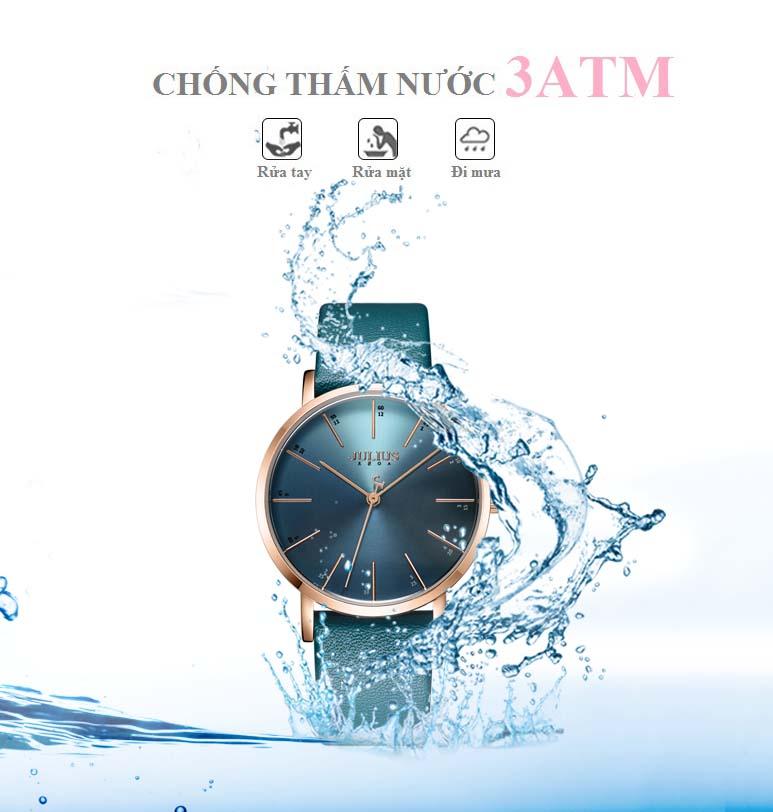 ĐỒNG HỒ NỮ JA-1161D JULIUS HÀN QUỐC DÂY DA (XANH)