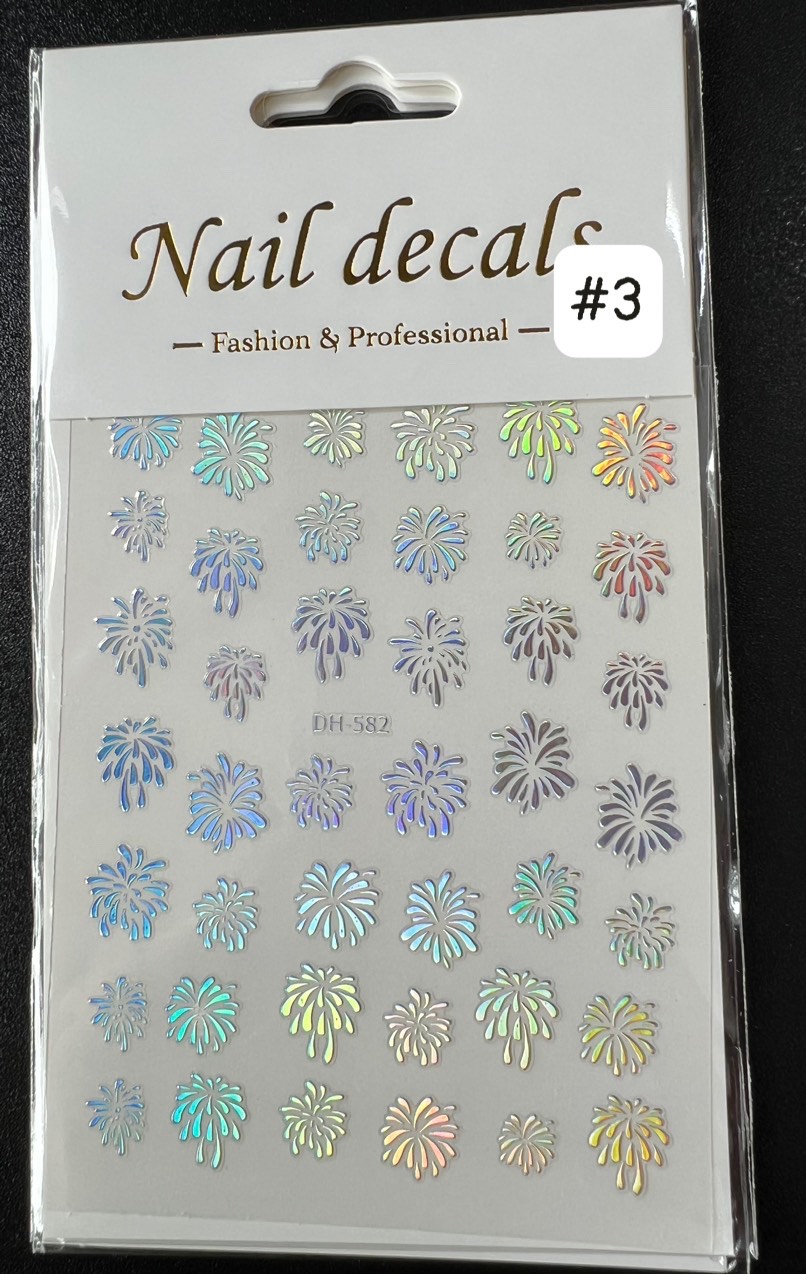 Sticker dán móng tay pháo hoa nail trang trí móng tay nail