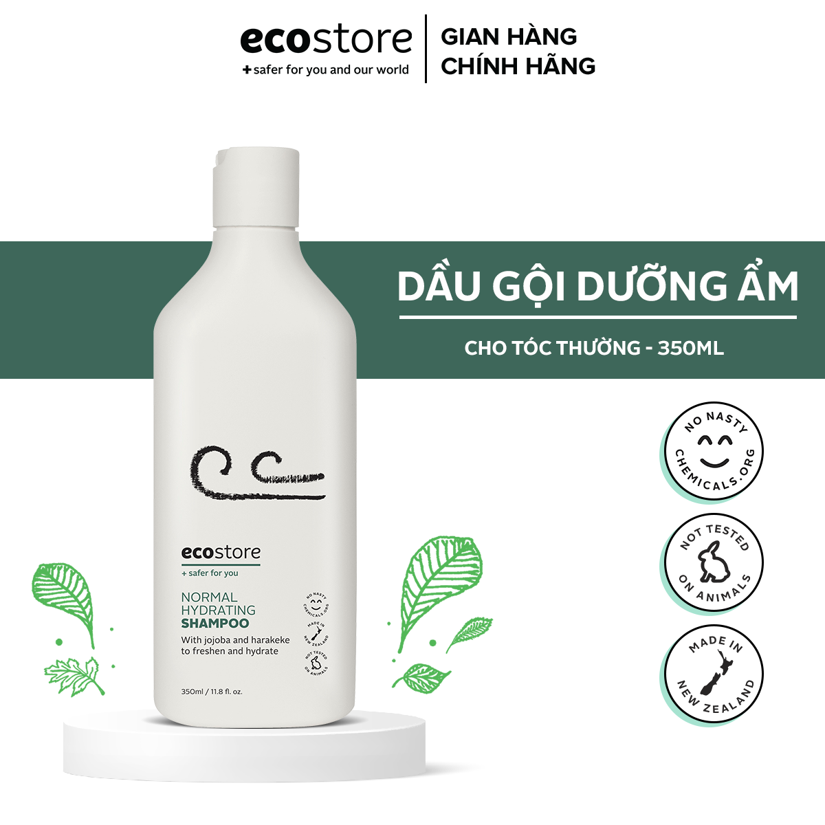 [Flashsale] Dầu gội cho tóc thường gốc thực vật Ecostore 350ml (bao bì mới)