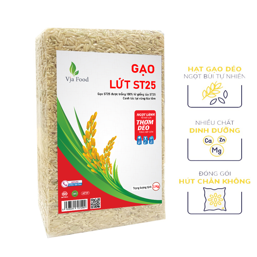 Gạo Lứt ST25 Lúa tôm Túi 1kg thượng hạng