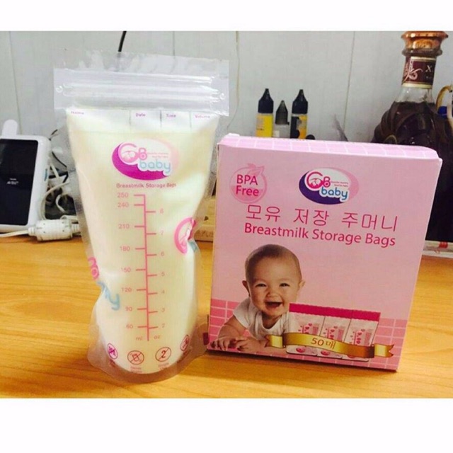 Túi trữ sữa GB baby Hàn quốc 50 cái 250ml mẫu mới - KAWAII BABY