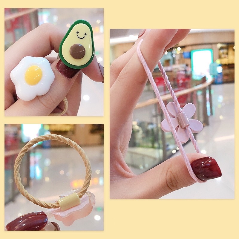 Sét 5 đôi chun buộc tóc dễ thương Hàn Quốc