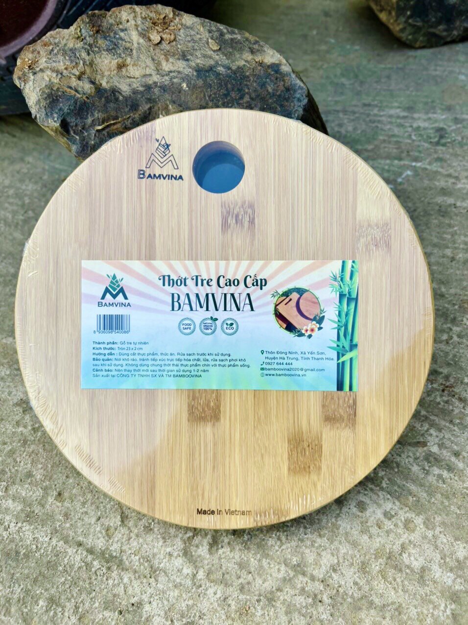 Thớt tre tròn Bamvina D30 cm