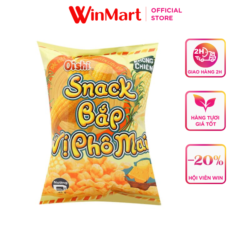 - snack oishi bắp ngọt vị phô mai 35/39g