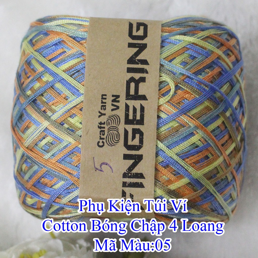 Cotton bóng chập 4 loang/ fingering 4ply loang