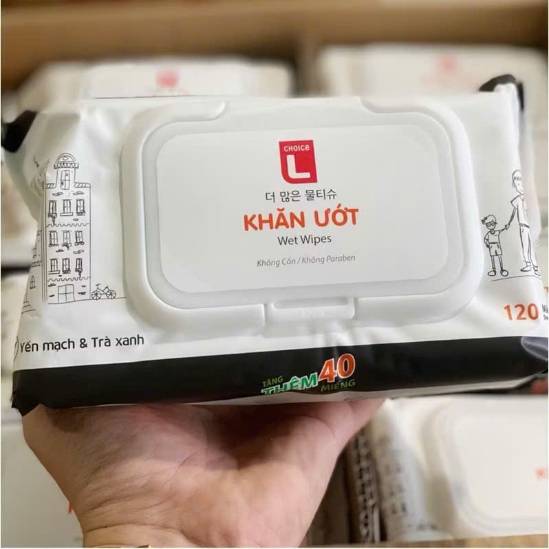 KHĂN ƯỚT GIA ĐÌNH 120 MIẾNG CHOICE L LOTTE