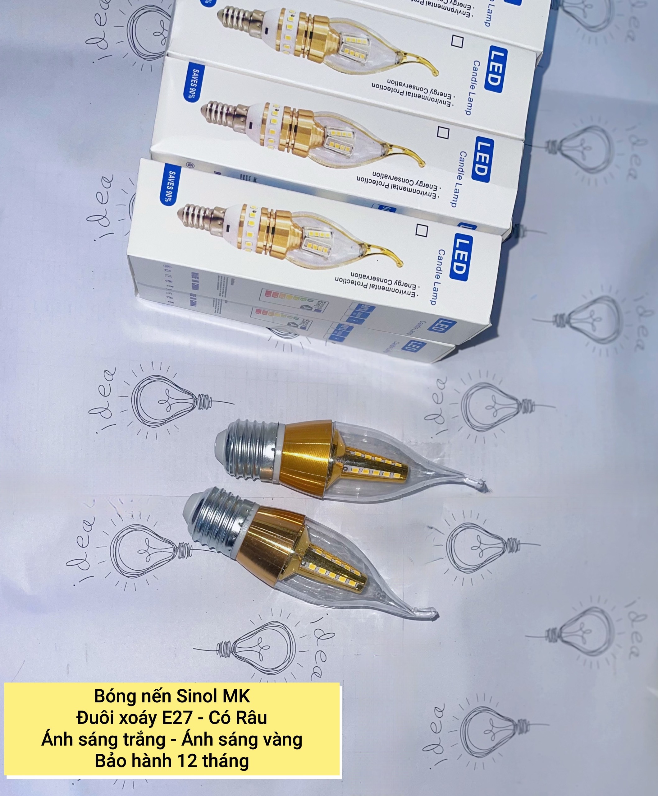ComBo 5 Bóng Nến Có Râu E27