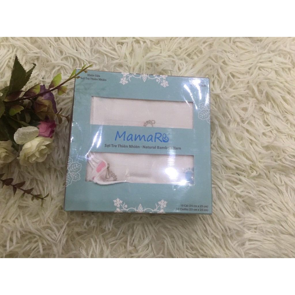 Sét 10 Khăn Sữa Sợi Tre Mamaru 25*25