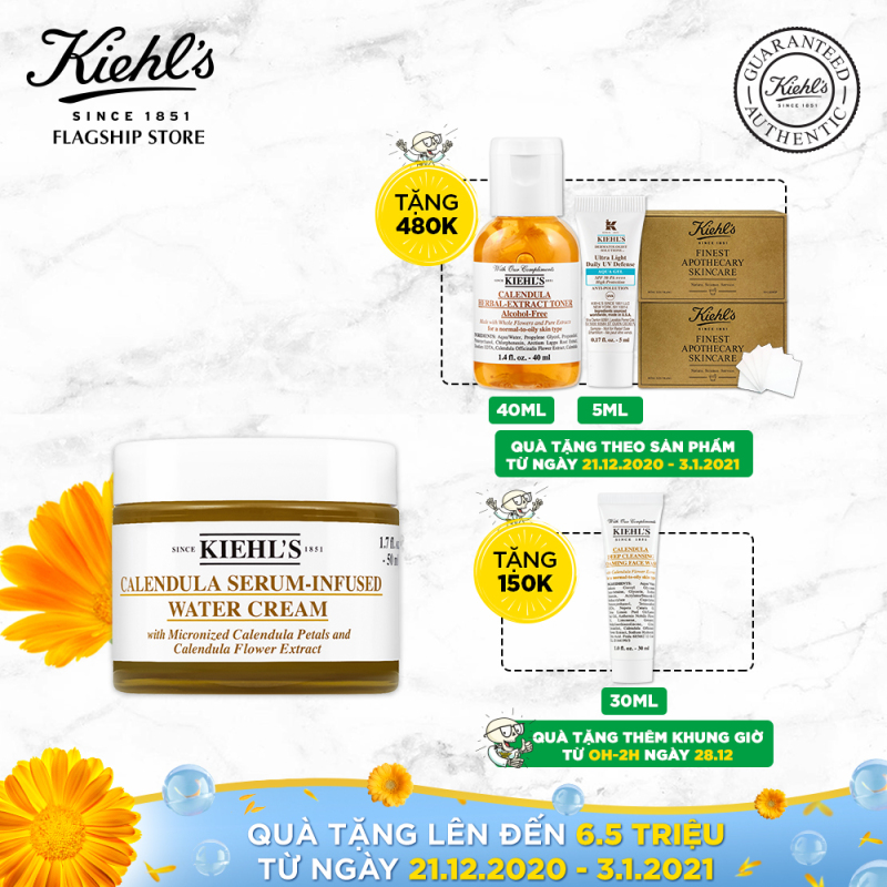 Kem Dưỡng Ngậm Nước Kiehls Calendula Serum-Infused Water Cream 50ML giá rẻ