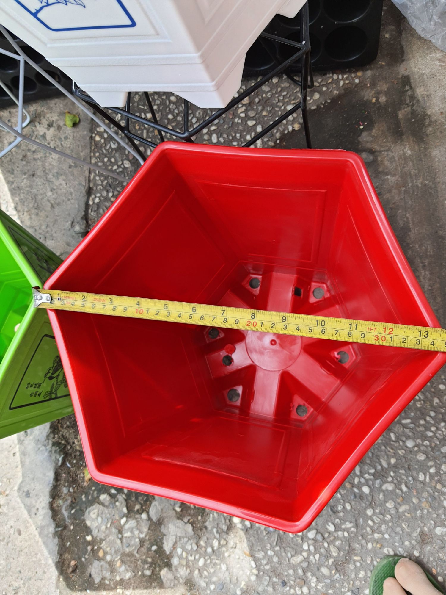 combo 2 chậu lục giác in lụa 35x35cm