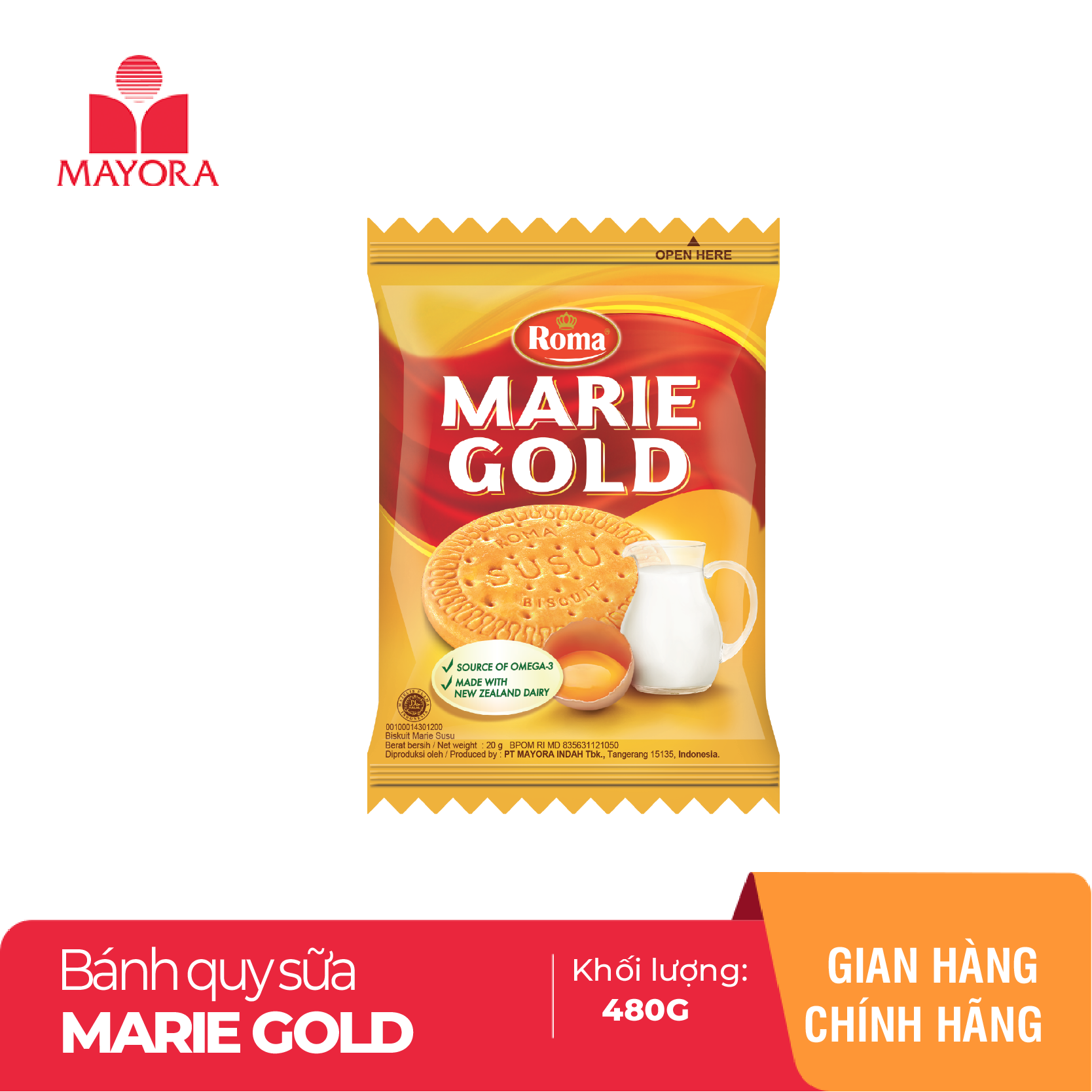 BÁNH QUY SỮA MARIE GOLD 480G