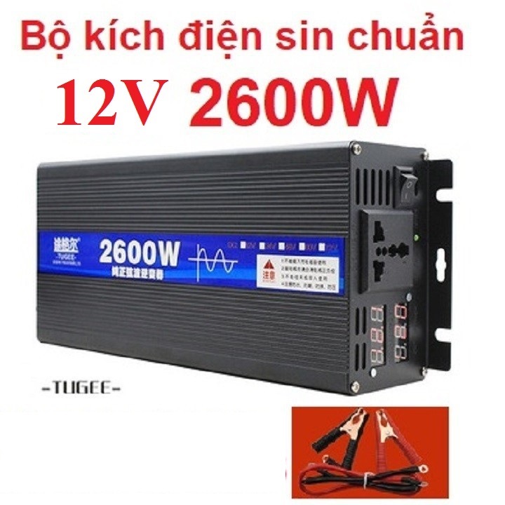 Bộ chuyển đổi nguồn sin chuẩn 12V-24V-220V 2600w- Power Inverter sin chuẩn 12V 24V-2600w - 12V 2600w. - Tây Nguyên Shopping