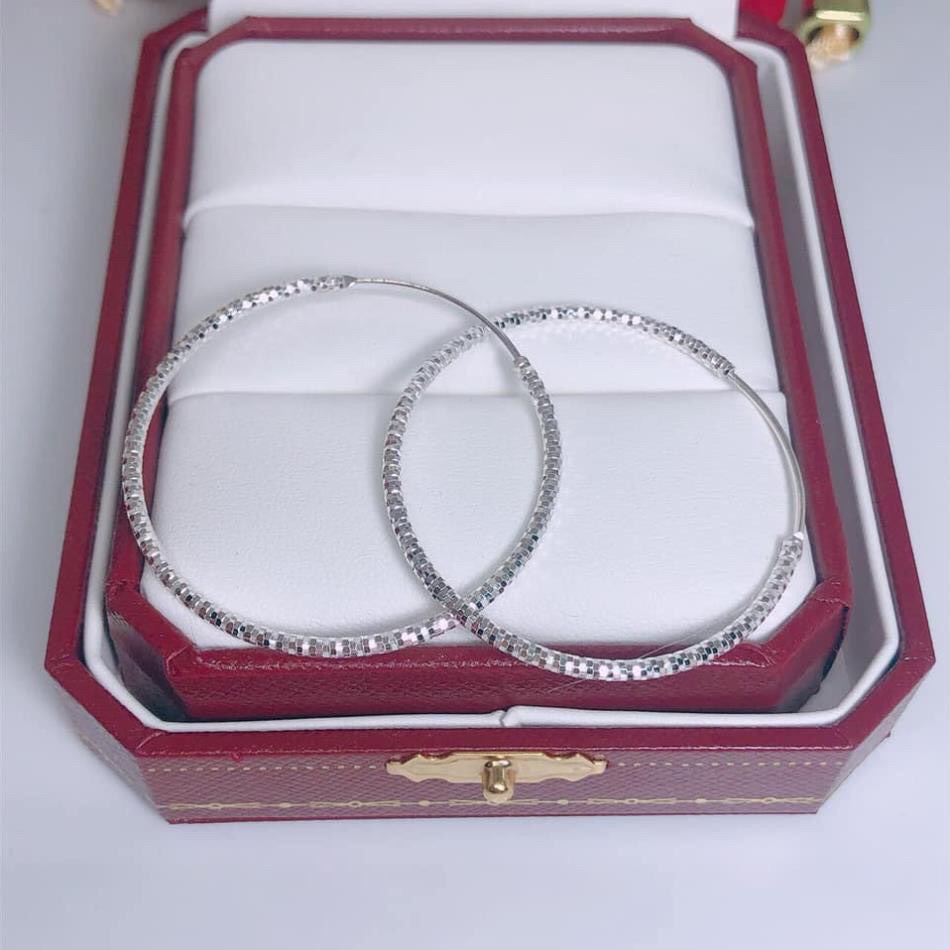 Bông tai nữ bạc thật- vòng tàu đường kính 4cm hott trend/ JQN cam kết hàng đúng mô tả chất lượng đảm bảo
