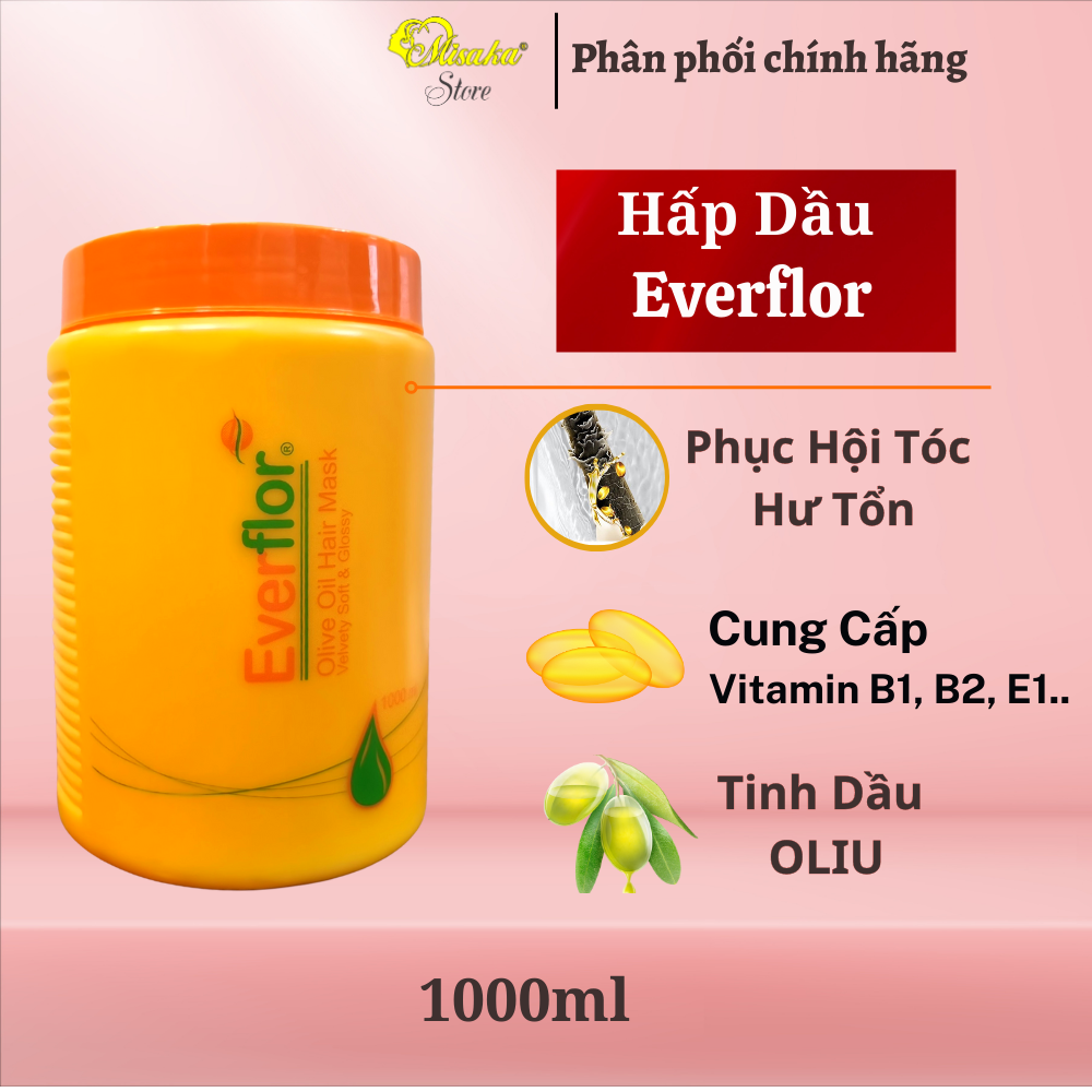 Hấp dầu , kem ủ tóc Everflor 1000 ml