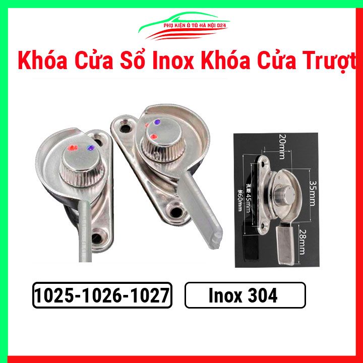 Khóa cửa sổ Inox khoá cửa trượt, cửa lùa nhôm kính chắc chắn chịu lực cao