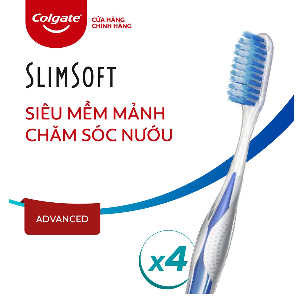 Bàn Chải Đánh Răng Colgate SlimSoft Advanced Siêu Mềm Mảnh Chăm Sóc Nướu Bộ Đôi