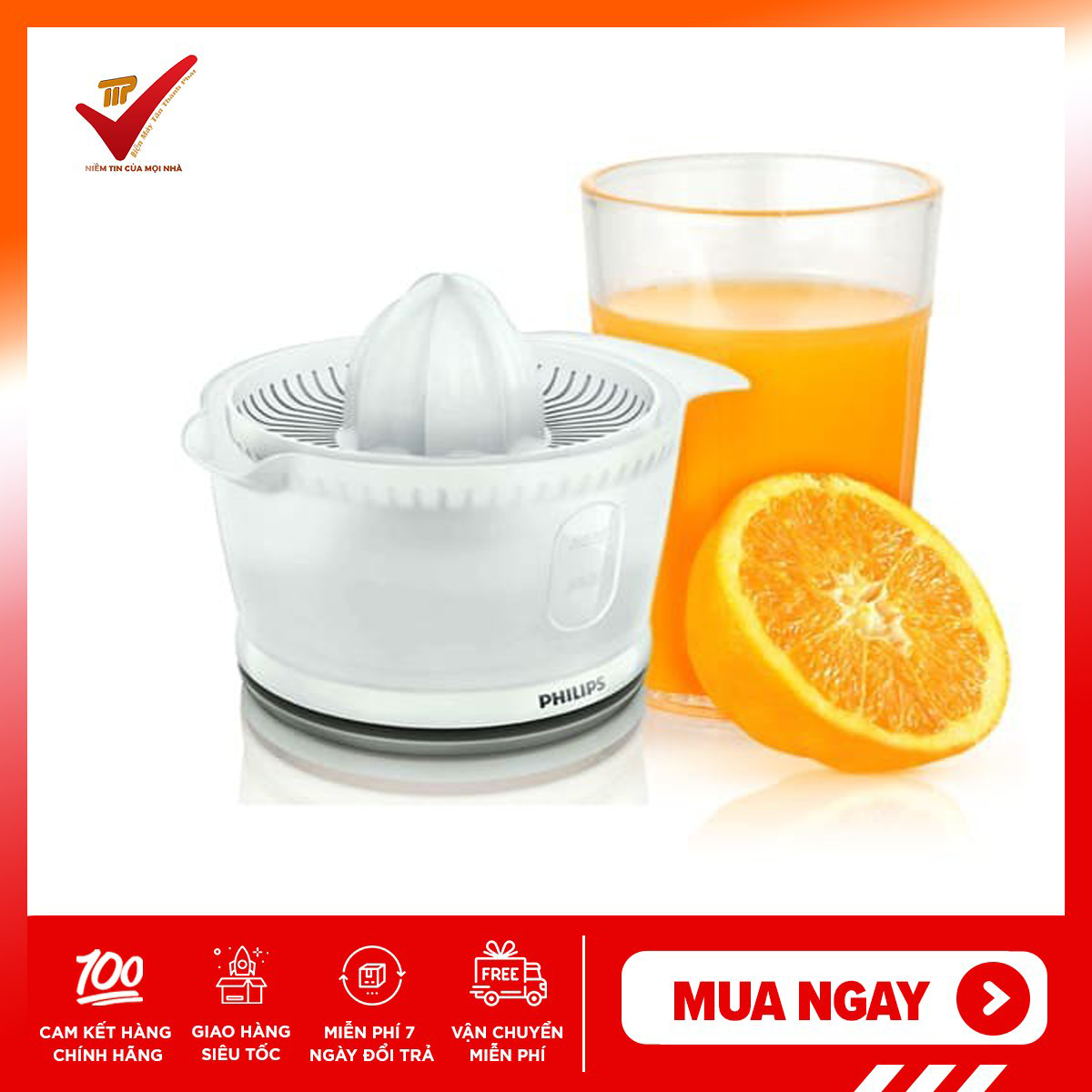 [Voucher 7% Max 800K] (BH 24 THÁNG)Máy vắt cam Philips HR2738