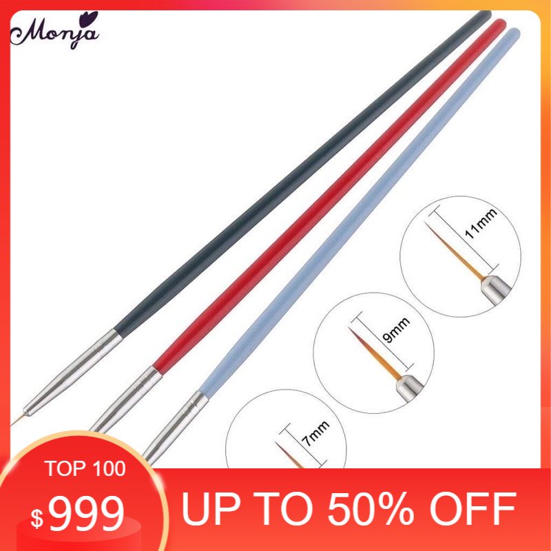 Set cọ nét 3 màu vẽ Nail đủ size