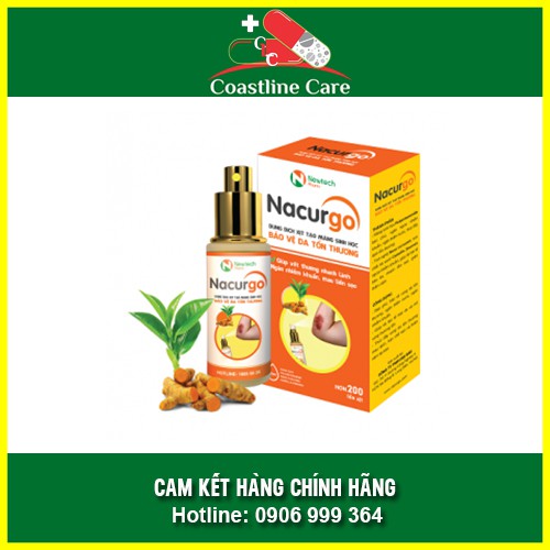 Nacurgo - Băng Vết Thương Dạng Xịt Giúp Mau Lành Vết Thương 12ml - CLC Pharmacy