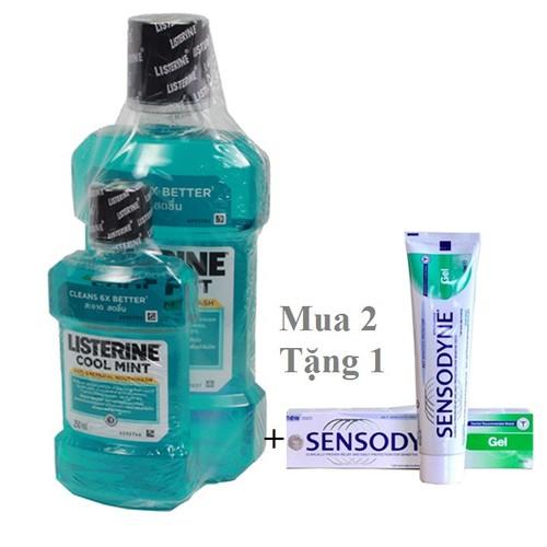2 Listerine Thailand 750ml và 250ml-KÈM 1 tuýp Sensodyne100ml