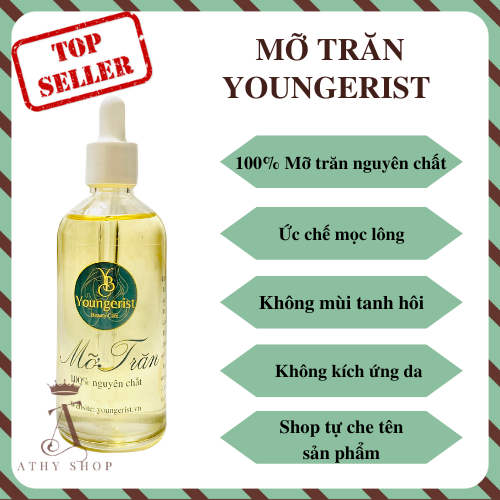 MỠ TRĂN TRIỆT LÔNG YOUNGERIST LỌ 20ML 50ML 100ML, mỡ trăn nguyên chất gia nhiệt thành dạng lỏng giảm nứt gót chân lành vết phỏng bỏng tẩy trang làm giảm vết rạn da do mang thai, wax lông cùng với sáp hard wax beans ngăn mọc lông