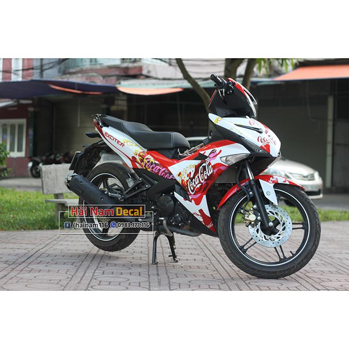 Tem Trùm Exciter 150 Trắng Đỏ Coca cola