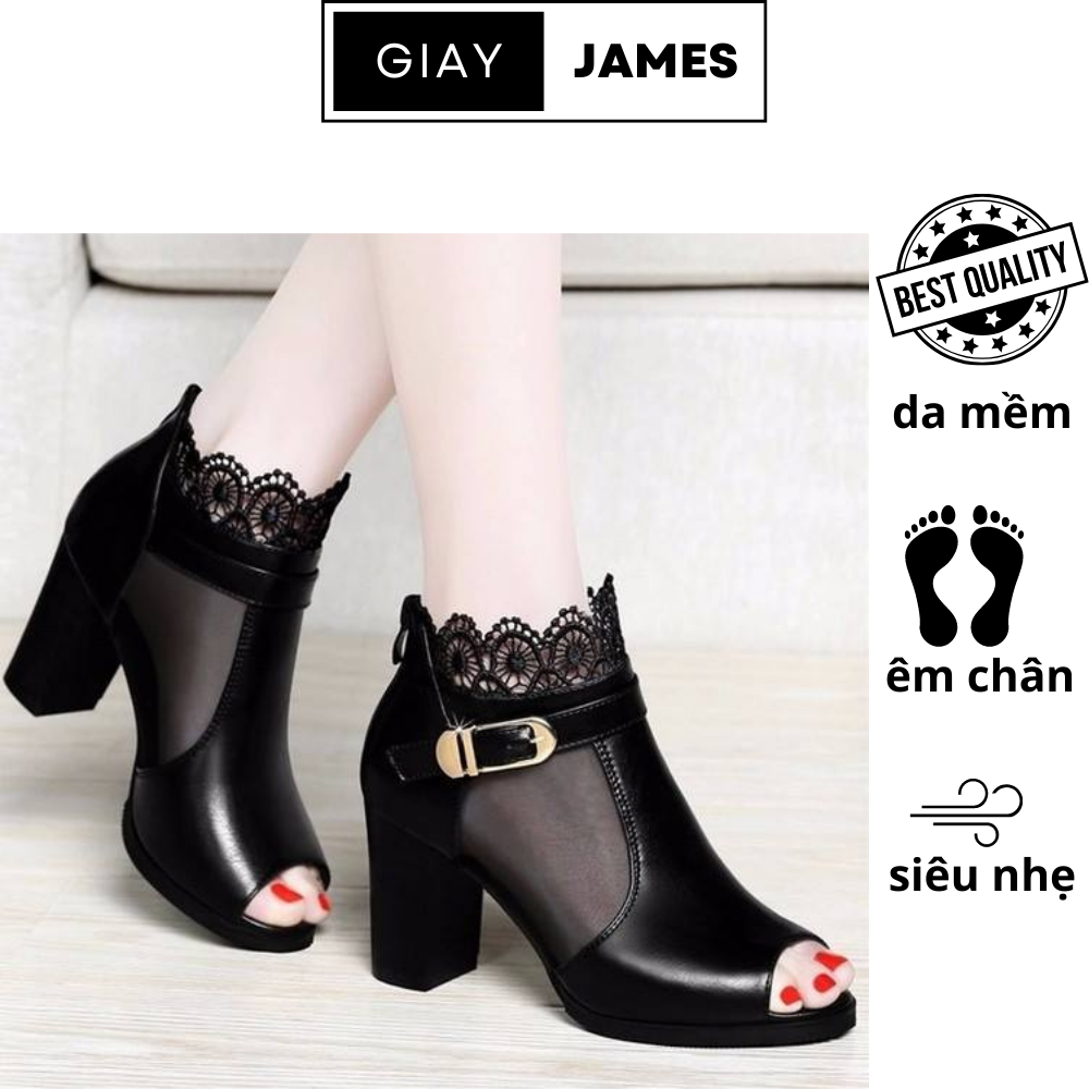 Giày Boot Cổ Lưới Hoa - MS:B421